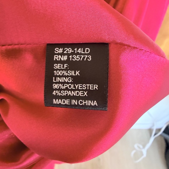 Olivaceous Silk Asymmetrical Summer Resort Dress Fuchsia size M Like New - Picture 6 of 8